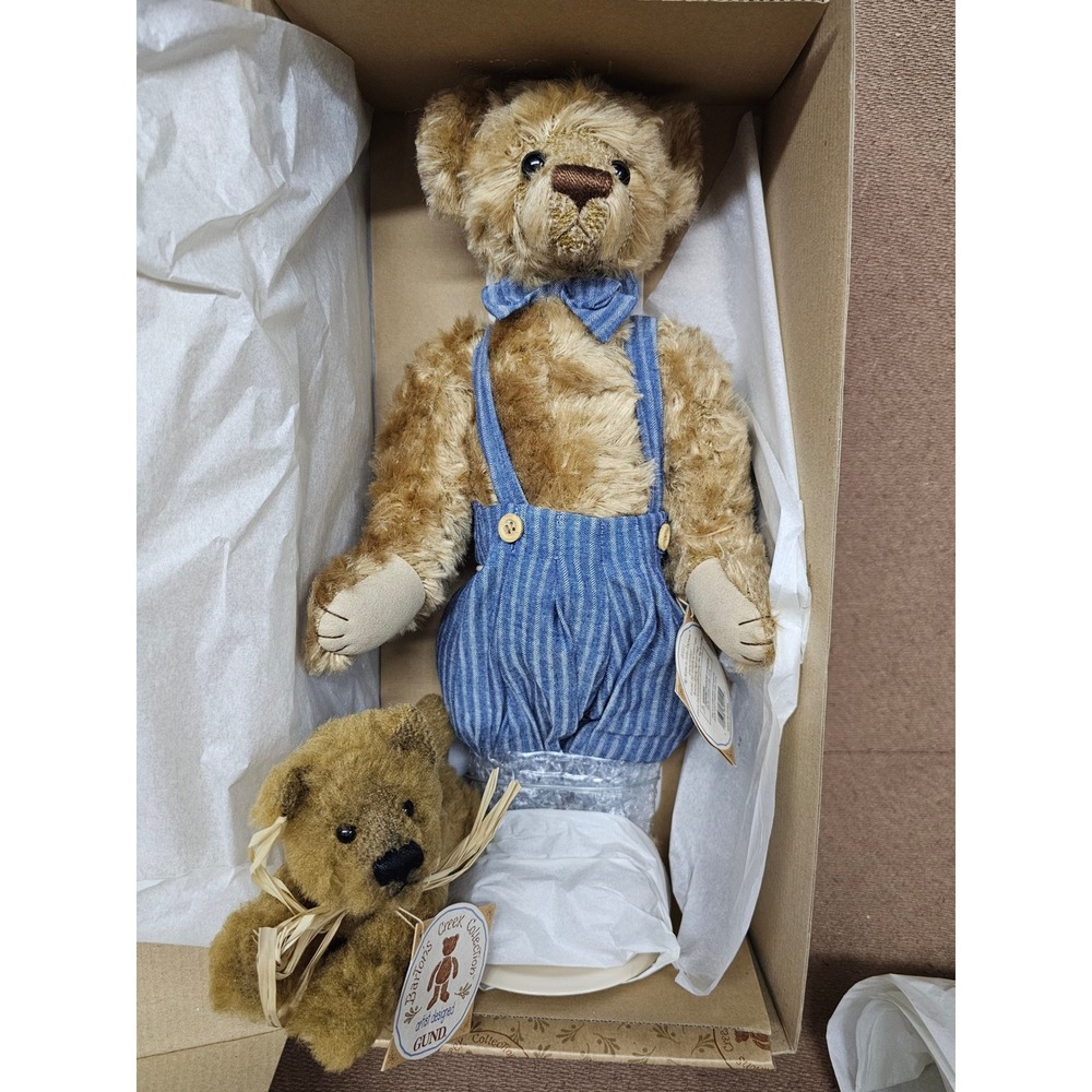Gund Bartons Creek Collection Teddy Bear John Thomas & JT Brown Blue Pinstripe
